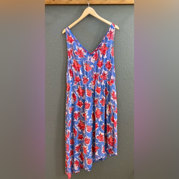 RACHEL ROY floral print XL dress, asymmetric hemline w/ leather belt - like new. - Picture 3 of 15